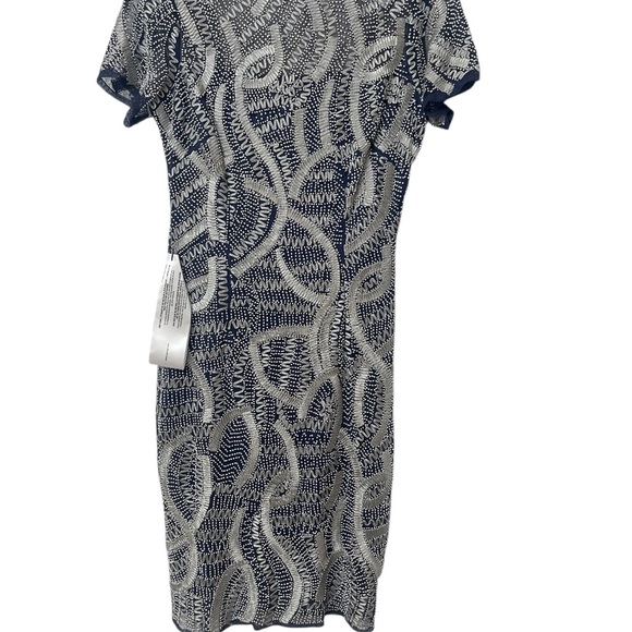 JS Collections Navy and Silver Beaded Dress - Picture 9 of 16